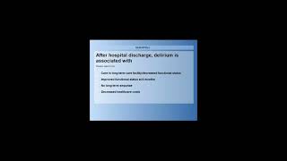 STN Webinar: Improving Delirium Outcomes Through Evidence Based Practice EBP
