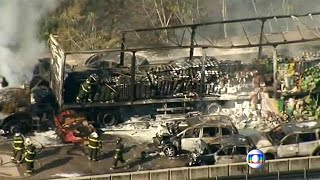 Multiple pile-up leaves two dead in Brazil