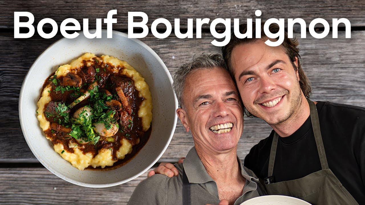Boeuf Bourguignon med kartoffelmos med Victor og Francis Cardenau