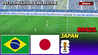 BRAZIL vs JAPAN | FIFA World Cup 2026 | Round of 32 | PES 21 Simulation