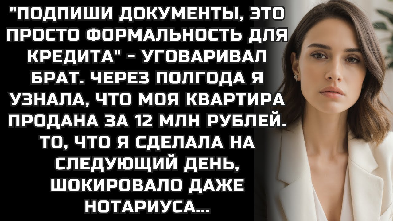 Подпиши документы, это просто формальность для кредита. Через полгода моя квартира продана за 12 МЛН