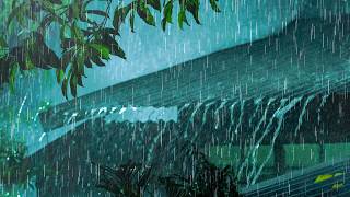 Fall Asleep Fast in 3 Minutes (NO ADS) Torrential Rain & Thunder Growls on Tin Roof at Midnight