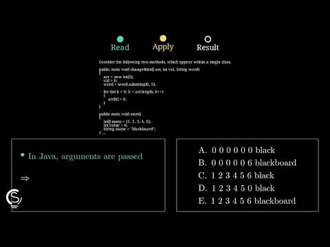 2021 AP CSA MCQ Question 26 - Java Pass By Value and References