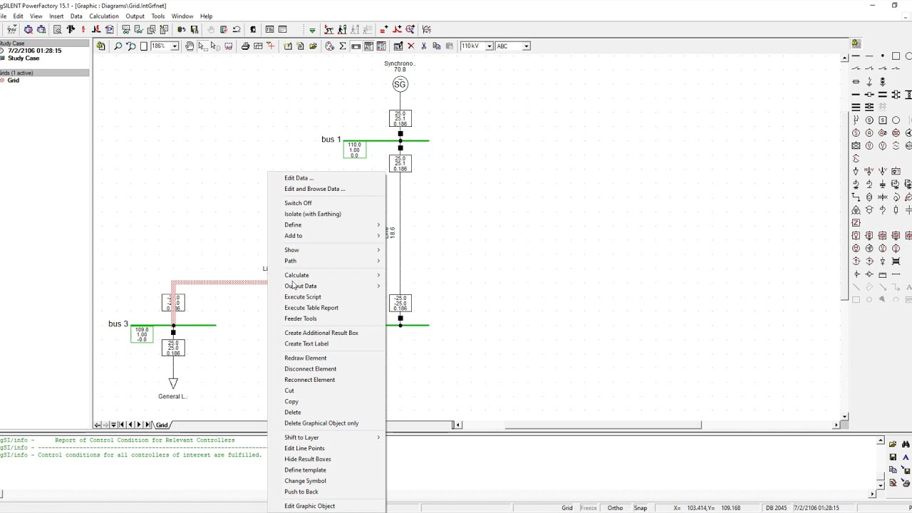 Simulación RMS de un sistema eléctrico de potencia - parte 1