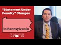 What is a "Statement Under Penalty" Crime in Pennsylvania?