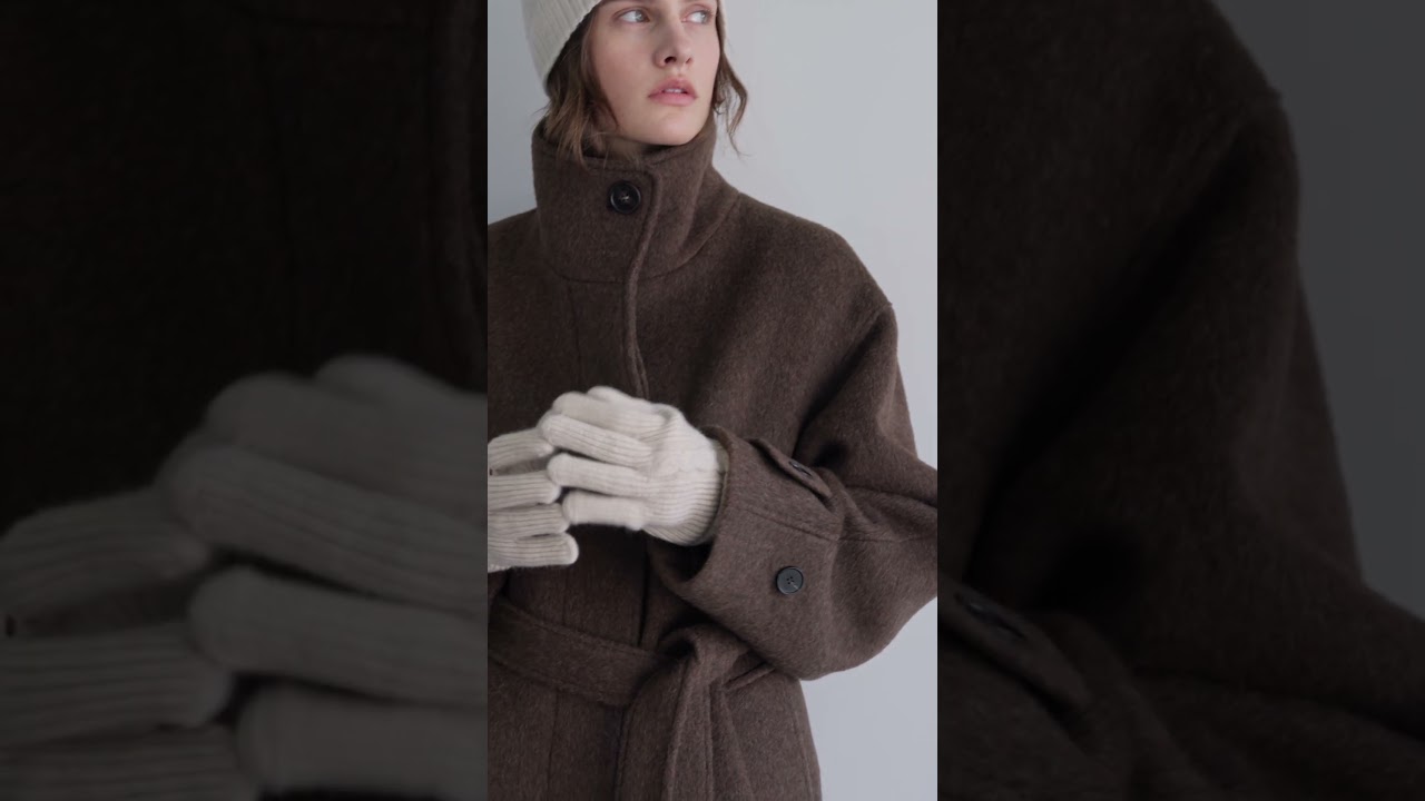 MOHAN]Premium Wool High Neck Half Coat [L-BROWN]