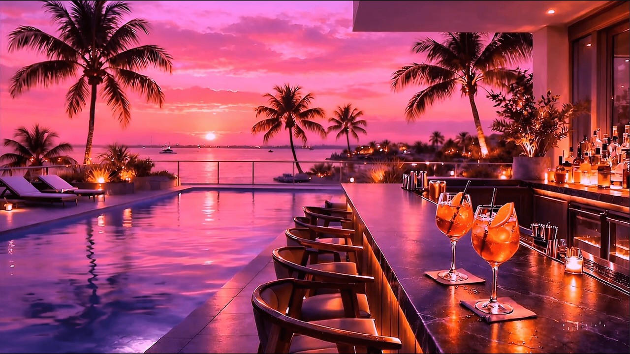 Sunset Beach Bar Ambience | Chillout Lounge Music for Relax & Focus (1 Hour)