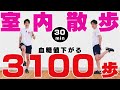 【3100歩歩ける!】血糖値が下がる!基礎体力向上の室内散歩🔰【食後のウォーキング30分間】#200