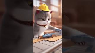 Котята на заводе 🐱 Работают за рыбку! 😹 #shorts #котята #мем  #ютубшортс