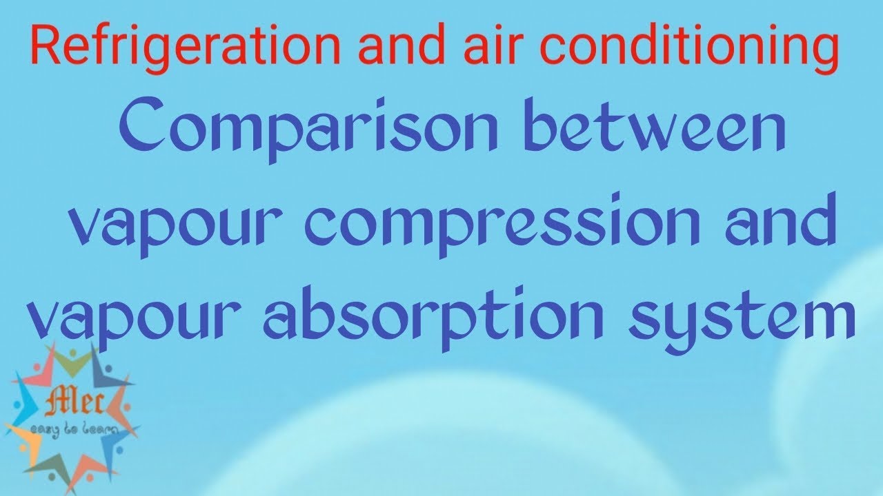 comparison between vapour compression and vapour absorption system