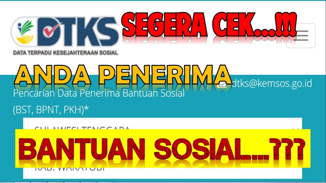 CARA CEK PENERIMA BANTUAN SOSIAL KEMENSOS PADA DTKS - YouTube