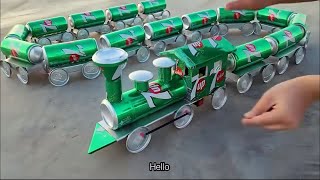 Make Train 🚂 From Cans 7 Up How To Homemade! Train