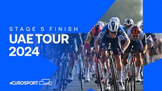 TIGHT FINISH! 📸 | Stage 5 Finish UAE Tour 2024 | Eurosport Cycling