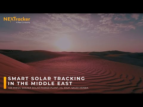 Sakaka Solar Power Plant (405 MW) in Al Jouf, Saudi Arabia, featuring NX Horizon Smart Solar Tracker Sakaka Solar Power Plant (405 MW) in Al Jouf, Saudi Arabia, featuring NX Horizon Smart Solar Tracker