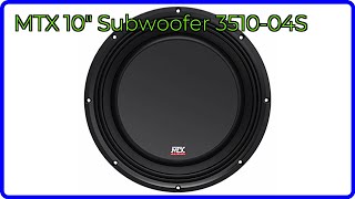 REVIEW (2026): MTX 10 Subwoofer 3510-04S. ESSENTIAL details.