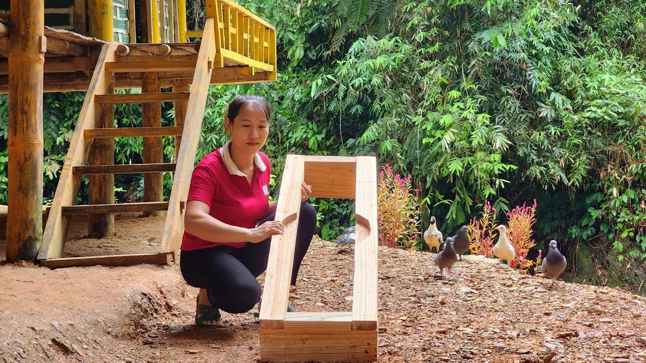 Wooden design for installing corn mill stone, daylife - Lý Thị Viện