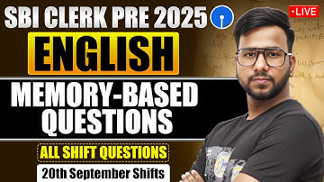 SBI CLERK Prelims Memory Based Paper English All 4 Shifts | SBI CLERK Pre 2025 Memory Based Paper