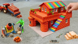Tractor Build A Brick House With A Mini Pool Diy Construction Science Project