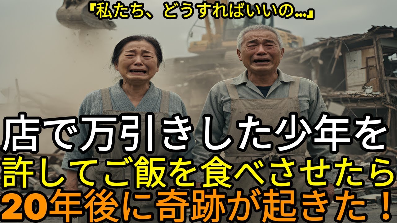 【感動】店で万引きをした少年を許し、ご飯を食べさせた店主、20年後、店の前に止まった高級車