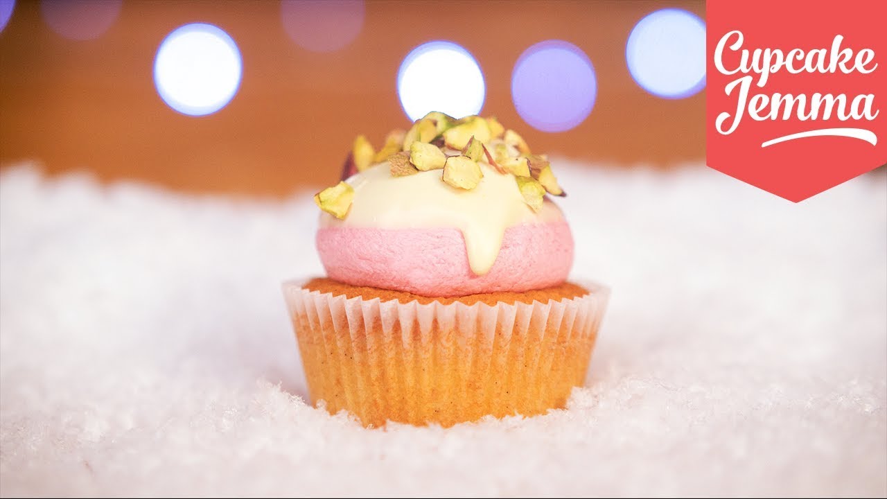 Cranberry, Pistachio & White Chocolate Cupcakes for Christmas! | Cupcake Jemma | CupcakeJemma