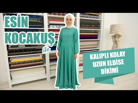 Kalıplı Kolay Uzun Elbise Dikimi Esin Kocakuş - Easy Maxi Dress Sewing Patterns