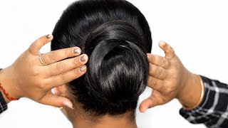 Easy Sleek Bun Hairstyle 😍 1 Minute Juda Hairstyle for Girls | Low Bun Hairstyle ✨