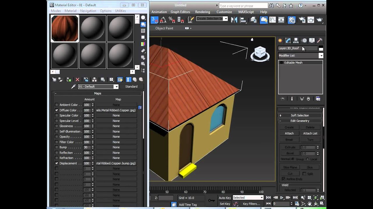 Vray Tutorial Creating Metal Ribbed Roof Using Vraydisplacementmod