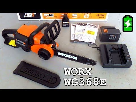 WORX WG368E Electric Chainsaw 40V • Unboxing, charging, chain tension and lubrication
