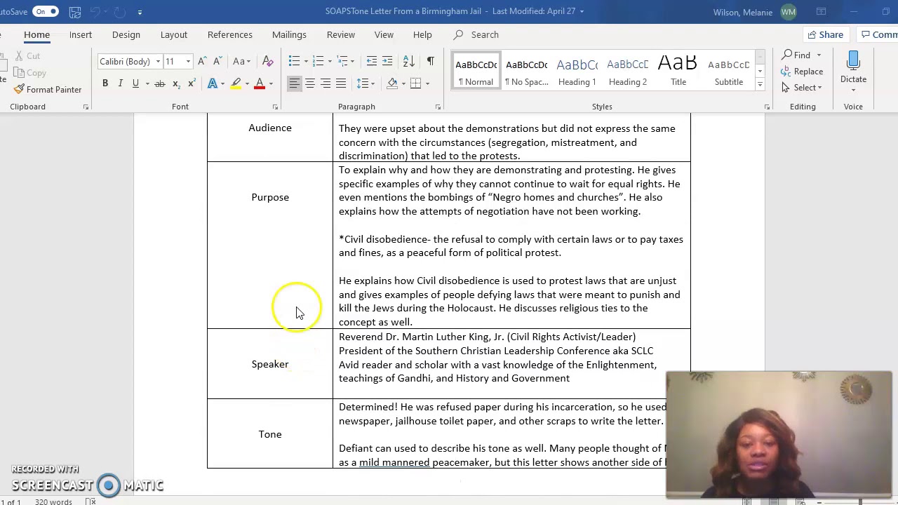 SOAPSTone "Letter From a Birmingham Jail" YouTube