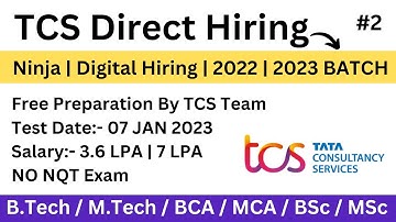 TCS Off Campus Hiring |Ninja | Digital Hiring |2022 |2023 BATCH Free Preparation |No NQT Exam PART-2