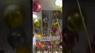 Room Decoration with Helium Balloons || Surprise Birthday Room Setup | Balloon Decor Ideas #Shorts