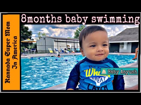 8-months-old-baby-aayush-swimming-||-learn-swimming-||-kannada-super-mom