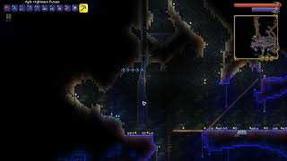Terraria:  Mining very fast using a potion and the mining armor set wow