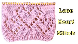 How to knit the hearts lace stitch tutorial | Hearts knit stitch | Lace hearts stitch