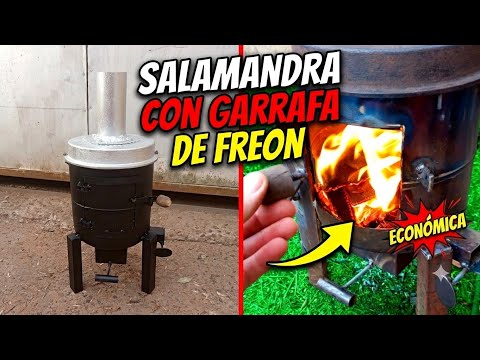 Pequeña ESTUFA con garrafa de freon !!