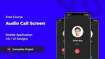 Audio Call Screen ChatGo Messenger Mobile Application ux ui design adobe xd tutorial