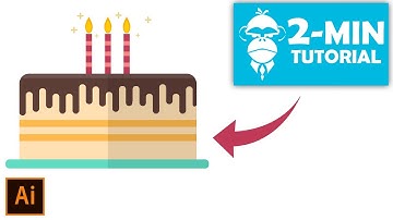 Flat Design Birthday Cake - Illustrator Tutorial