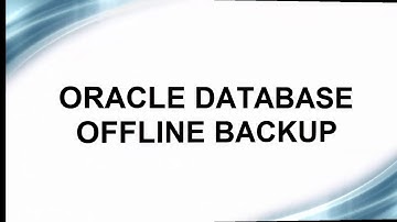 [ORACLE] ORACLE DATABASE OFFLINE BACKUP