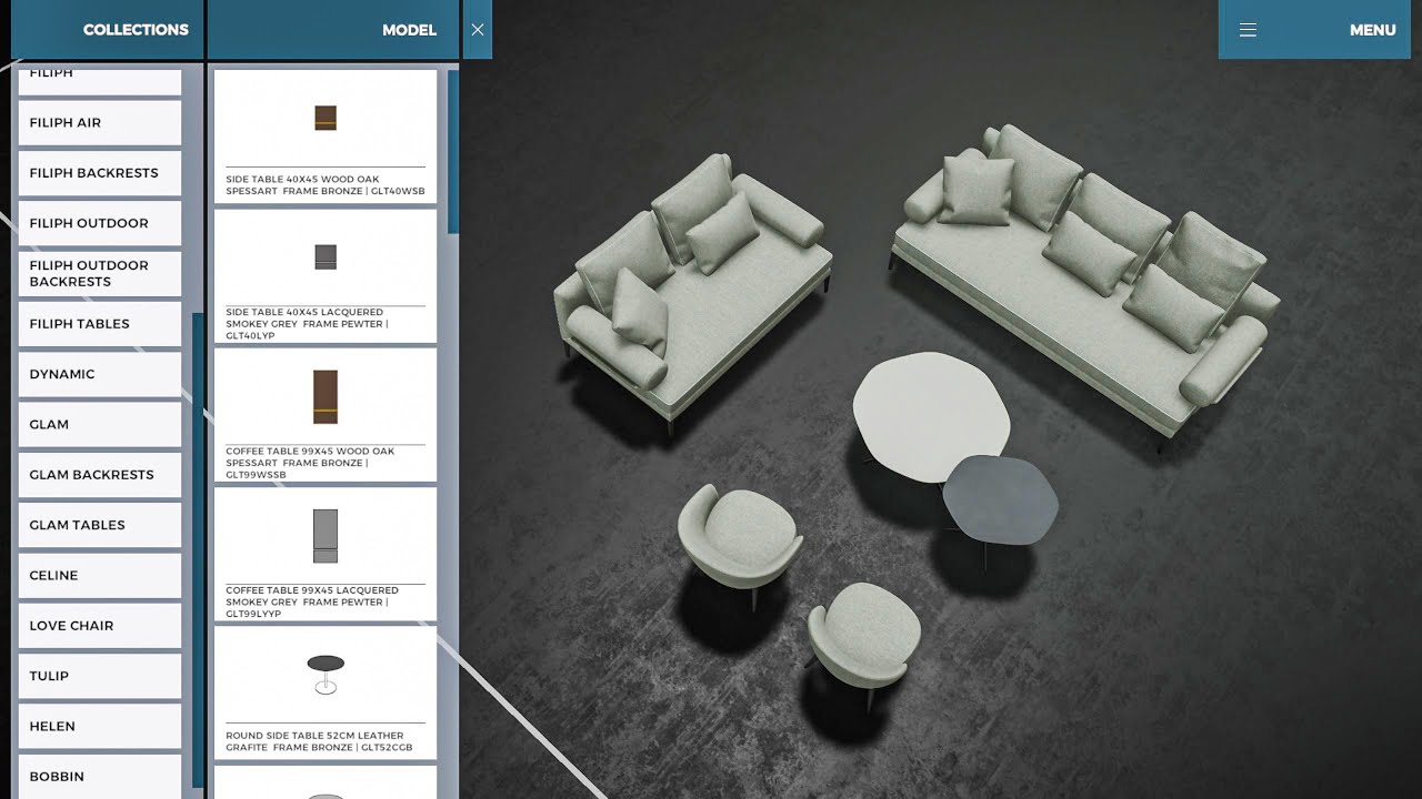 ArtNova 3d sofa configurator