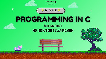 Programming in C - The Boiling Point | By Narendra S