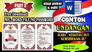 CONTOH UNDANGAN RESEPSI KEMERDEKAAN / TASYAKURAN HUT RI 78 MIC WORD FREE DOWNLOAD part 3
