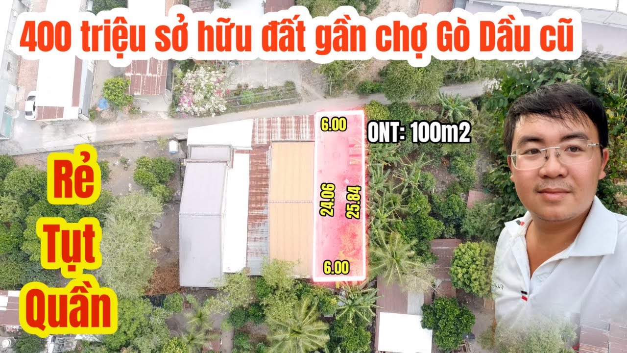 400 triệu sở hữu đất 6x25 thổ cư 100m2 tại gò dầu cũ gần chợ trường học giá rẻ tụt quần