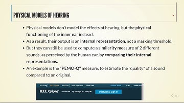 Audio Coding - 05 Psychoacoustics Models - 06 Physical Models of Hearing