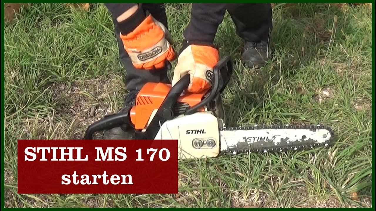STIHL MS 170 starten - YouTube