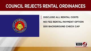 Albuquerque City Council rejects rental ordinances