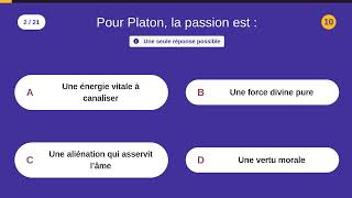 🧠 QCM — Les passions (H.L.P. : Les expressions de la sensibilité)
