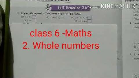 Class 6. Maths. Chapter 2- Whole numbers. Self practice-2A