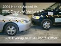 2004 Honda Accord Vs. 2001 Chevrolet Venture/Pontiac Trans Sport Offset Crash Test (50% Overlap)