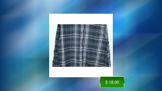 St John s Bay Men s L Black Tartan Plaid Pattern Long Sleeve Button-ups