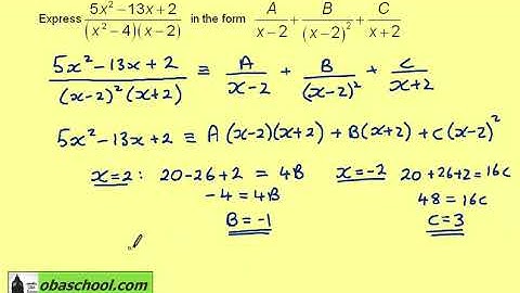 Edexcel Pure Maths Y2 - Algebraic Methods - Partial Fraction with Repeated Factor  Ex 1